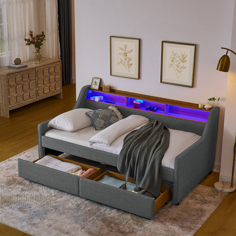 Nikali Upholstered Daybed, Gray
