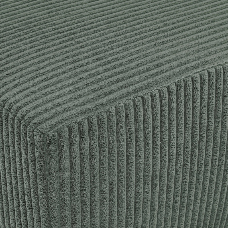 Full Compressed Corduroy Upholstered Sectional With Moveable Ottoman