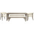 Table de salle à manger extensible rectangulaire avec 2 bancs et 2 chaises