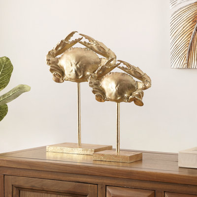 Indurial, ensemble de 2 tables à crabe décoratives