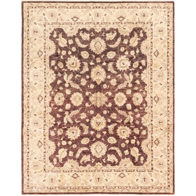 One-of-a-Kind Ibanez Hand-Knotted 2010s Ushak Brown/Cream 8' x 10'2"" Wool Area Rug -  Astoria Grand, 3E5DDC75CA3C4D25B7EC3D7C88EFA2A3