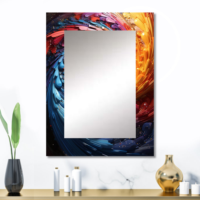 Solitaire en spirale arc-en-ciel coloré II, 32 po x 24 po