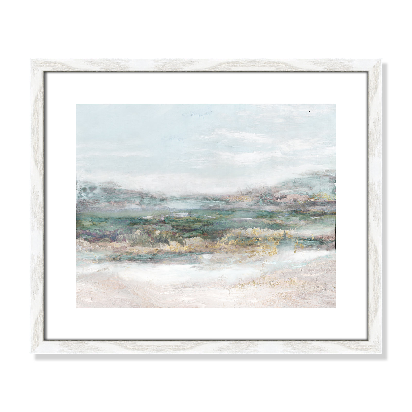 White, 16" H x 19" W x 0.75" D, White Wood Grain Framed Paper