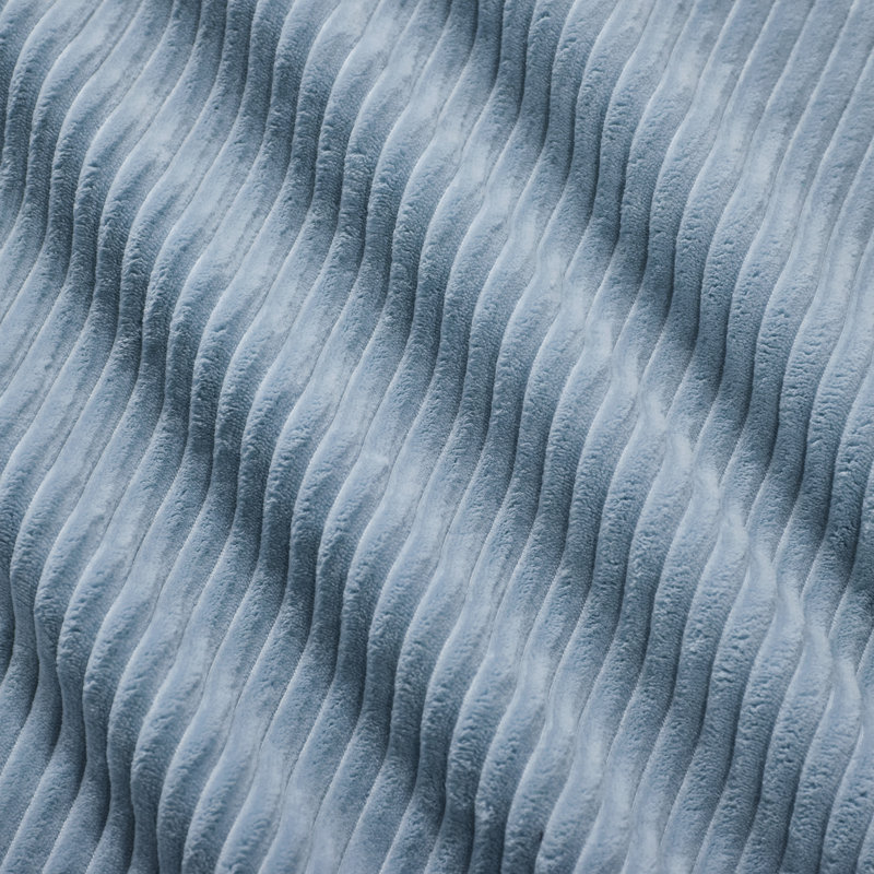 Canapé d'angle avec coussins en velours côtelé, Bleu