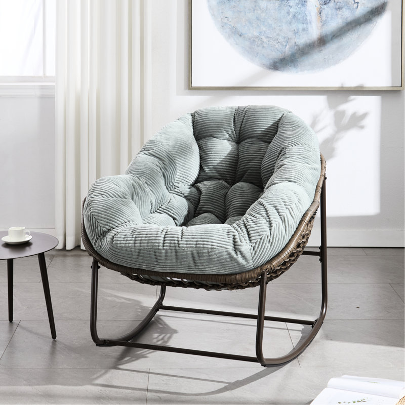 Chaise berçante d'extérieur inclinable avec rembourrage - pour le patio