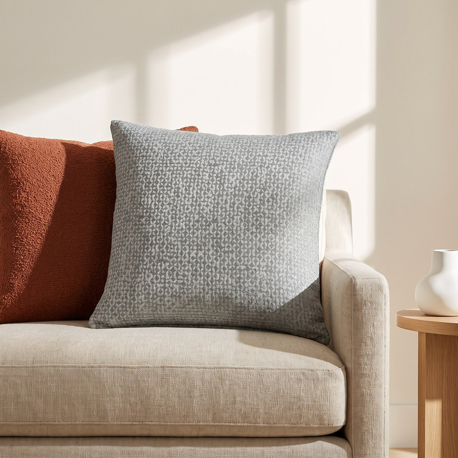 Terrace Accent Pillow, Blue, Feather, Square 22"
