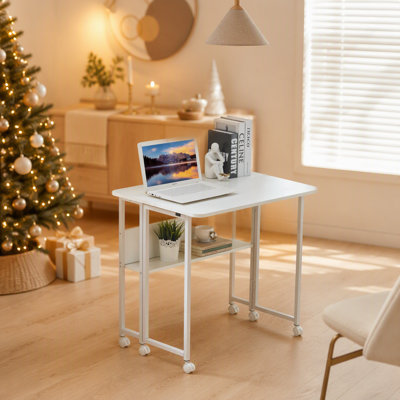 Bureau pliable et polyvalent pour petits espaces, avec structure robuste et stable et rangement facile.
