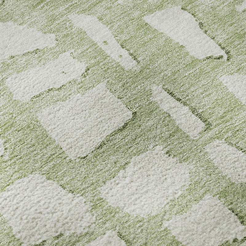 Premium Machine Washable Prisco Aloe Rug, Rectangle 5' x 7'6"