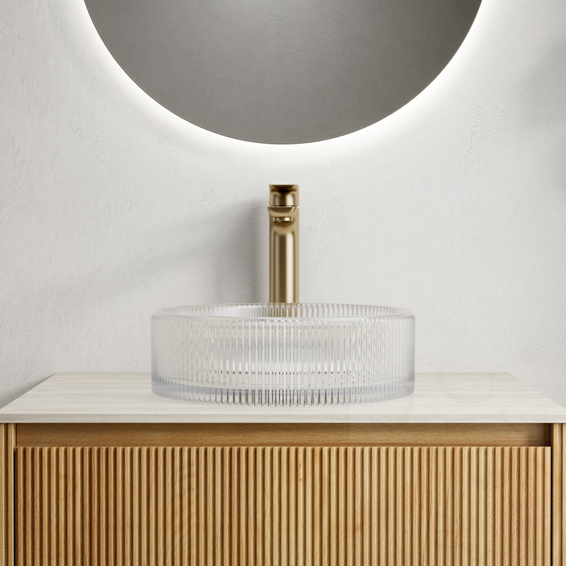Round Glass Bathroom Sink, Transparent