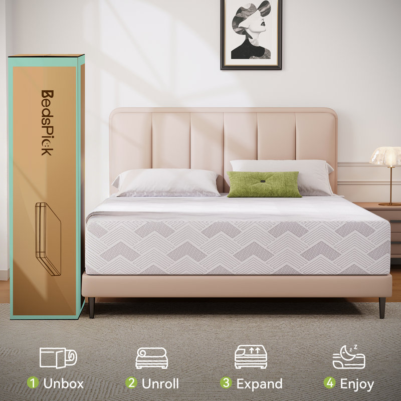 12"Queen Medium Gel Memory Foam Mattress,CertiPUR-US®,Bed-in-a-Box