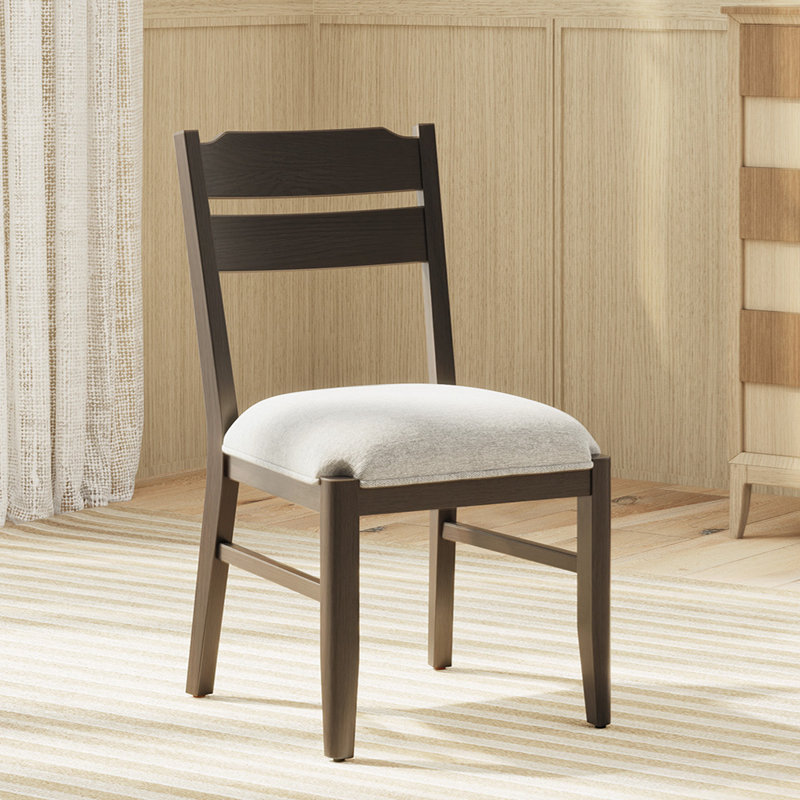 Chaise rembourrée en bois massif, Noir