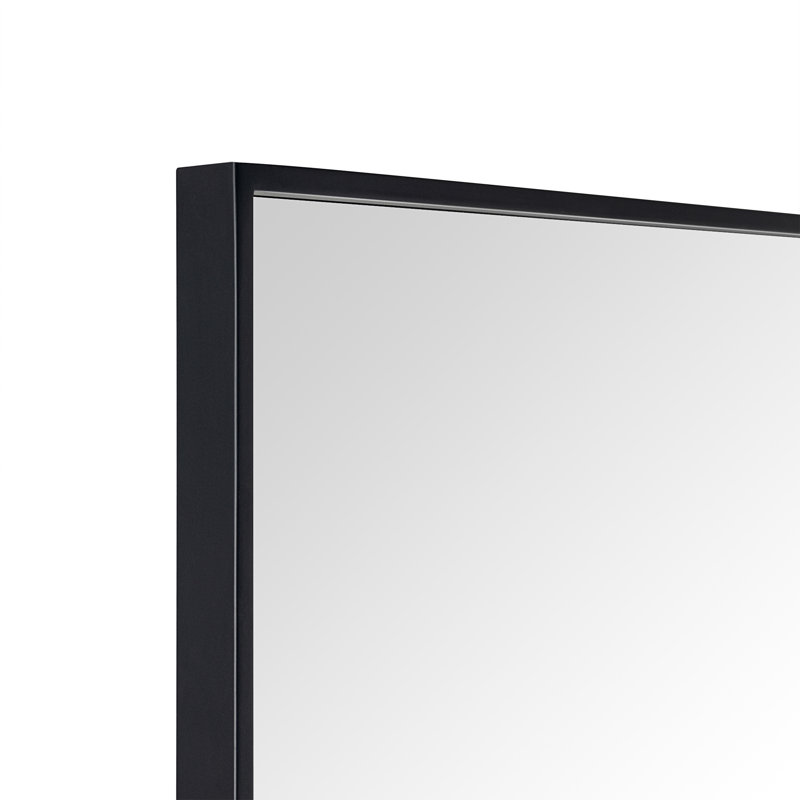 Miroir de salle de bain noir avec coins carrés, 32 po x 24 po, Noir, 32 po x 24 po