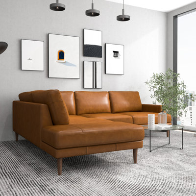 Canapé modulaire en cuir véritable Amarra