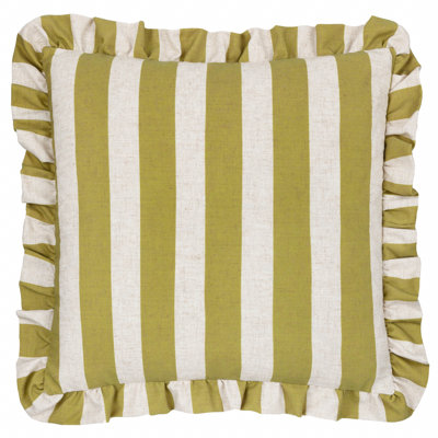 Striped Green Square Pillow Cover