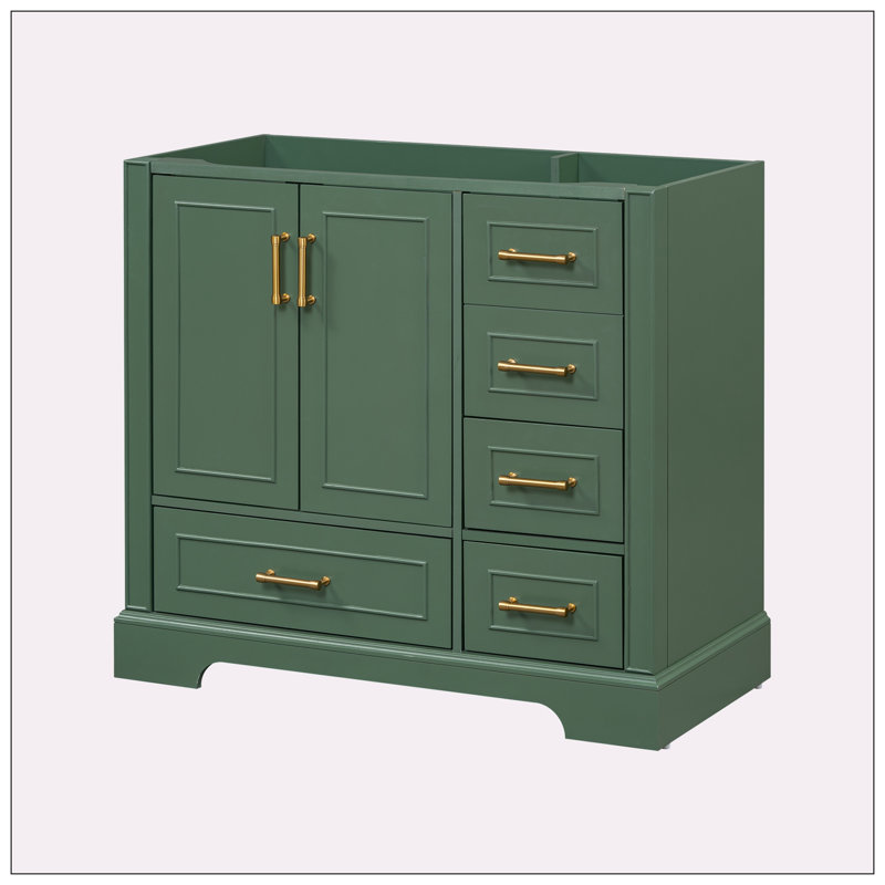 35.40'' Single Bathroom Vanity Base Only, Green