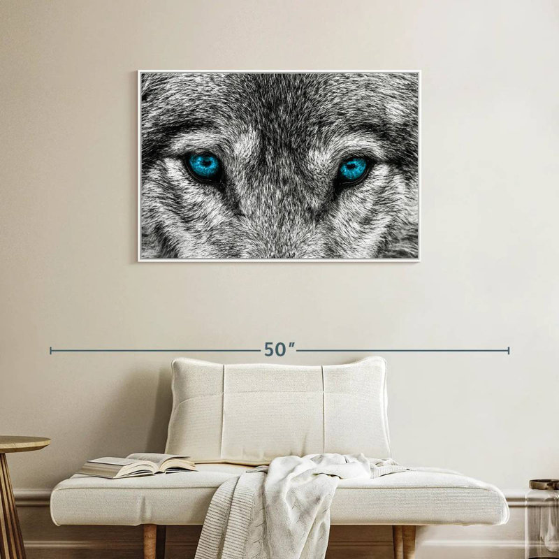 Loup frais, Cadre flottant blanc, 37 po x 25 po
