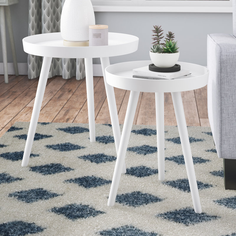 Tray Top Nesting Tables, White
