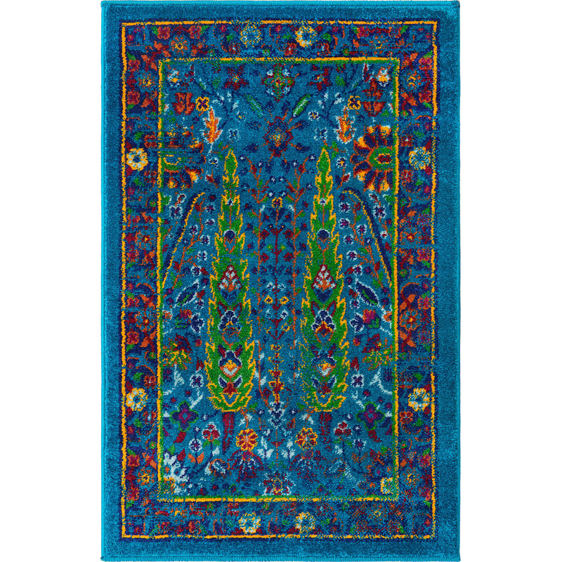 Floral Indoor Rug, Rectangle 2' x 3'