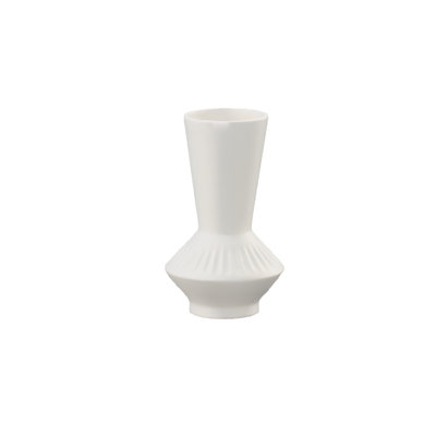 Vase rond en céramique blanc mat