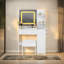 Bureau de coiffeuse avec miroir, table de maquillage avec station de charge-10388763