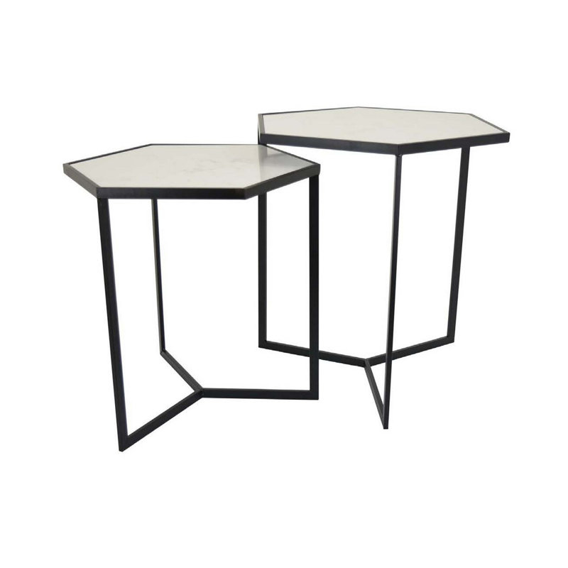 Support pour plante Mayram - ensemble de 2, Noir