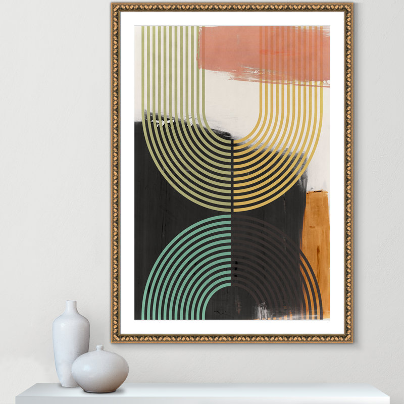 «Bolded II» par Isabelle Z, L 34,5 po x H 48,5 po, Matted Print, Perles de feuilles dorées
