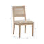 Ensemble de 2 chaises d'appoint rembourrées à dossier en canne avec structure en bois massif et pieds fuselés