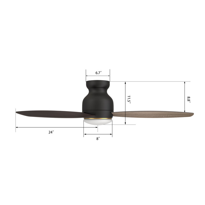 48'' Ceiling Fan with LED Lights, Walnut