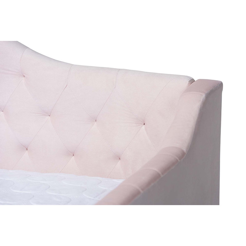 Freya Upholstered Daybed, Full, Light Pink
