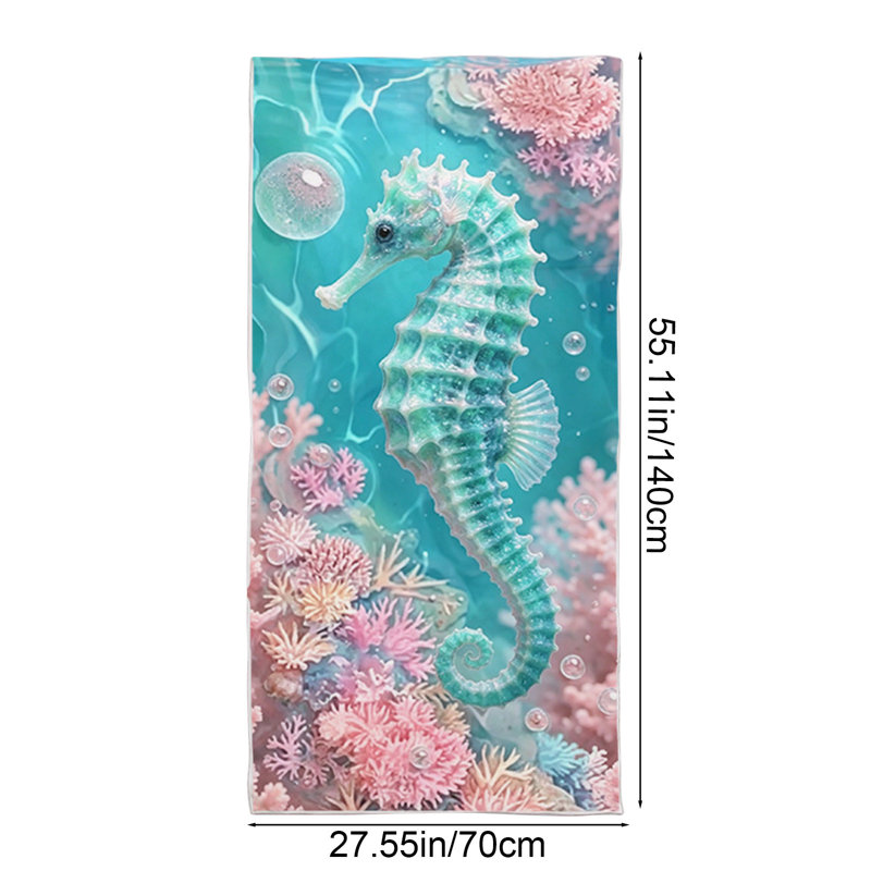Serviette de bain - Sac à serviettes de plage intégré - Serviette de plage, E