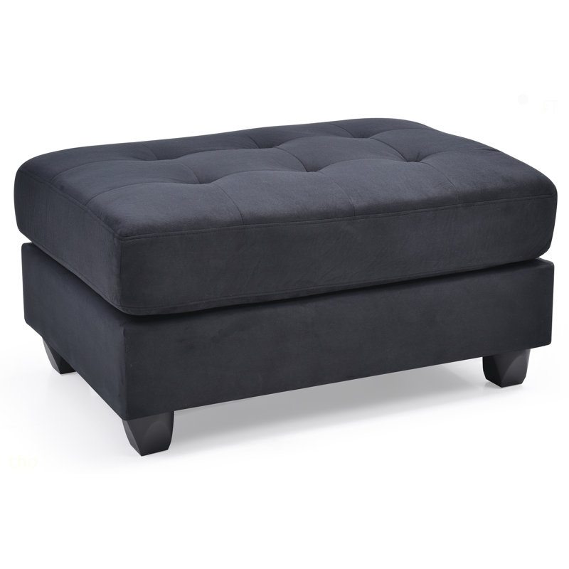 Sleek Contemporary Black Ottoman