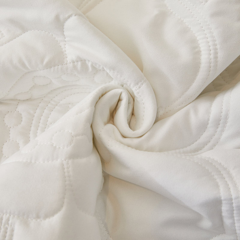 Classic Solid Floral Oversized King Quilt Set Bedding Set California King Bedspread with Shams(White 120"x120"), White