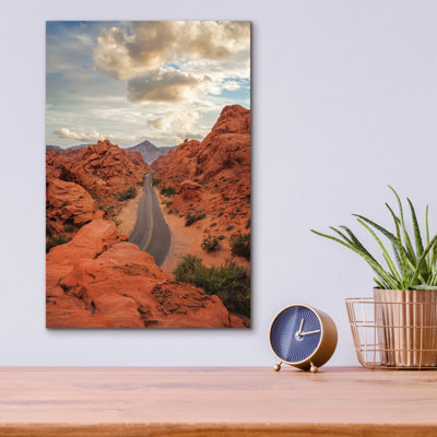 «Coucher de soleil dans la vallée du feu» par Martin Podt, art mural en verre acrylique, 12 po x 16 po