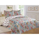 Floral Traditional Printed Reversible Premium Quilt Sets (2-or3-Piece)