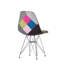 Chaises d'appoint de style bohémien, pieds chromés et décoration géométrique colorée mangeant avec base