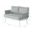 Steel Loveseat And Table, Off White+Grey-1485925006-1485925004