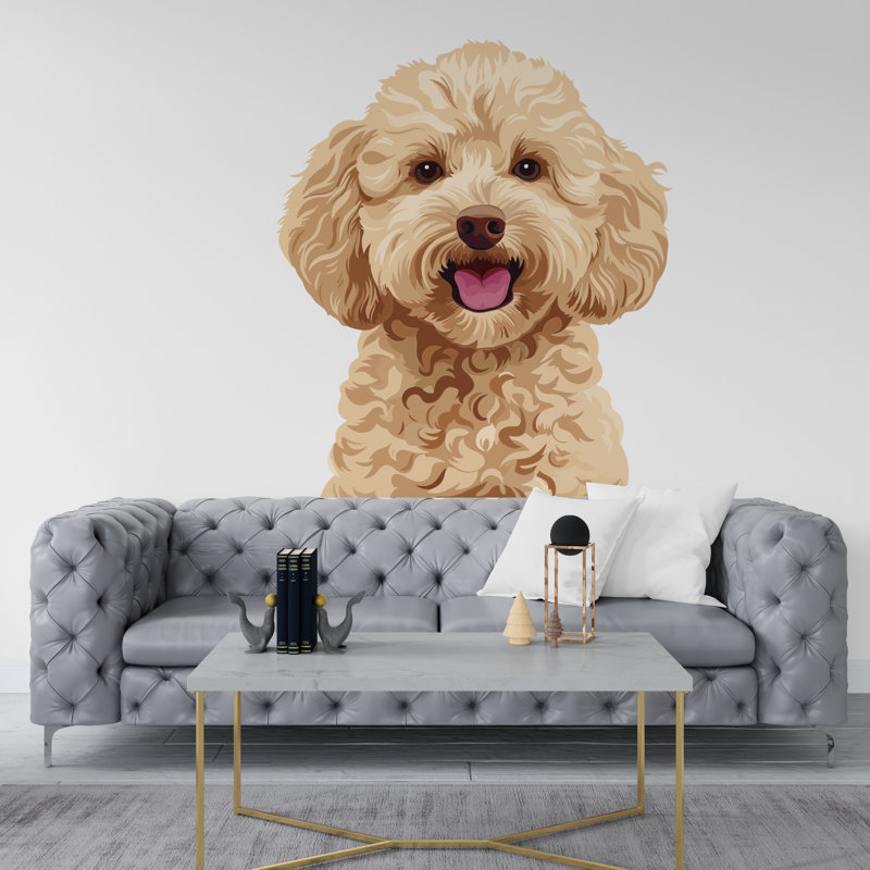 Décalcomanie Goldendoodle, décorations pour chien, maman et enfants, art mural, amoureux des chiens, H 60 po x l 50 po