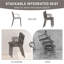 Summer - Fauteuil empilable moderne en plastique 4 pièces pour l'intérieur / l'extérieur - Dossier ergonomique à lattes, matériau PP résistant aux intempéries, gris chaud - Patio, balcon, café