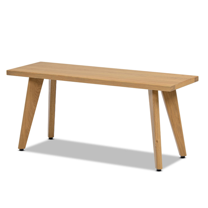 Hawley 41.5" Solid Red Oak Wood Bench, 18.5" H x 41.5" W x 14" D, Natural Brown