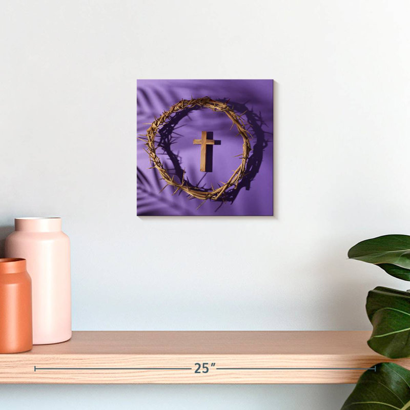 Cross In Crown Of Thorns, 10" H x 10" W