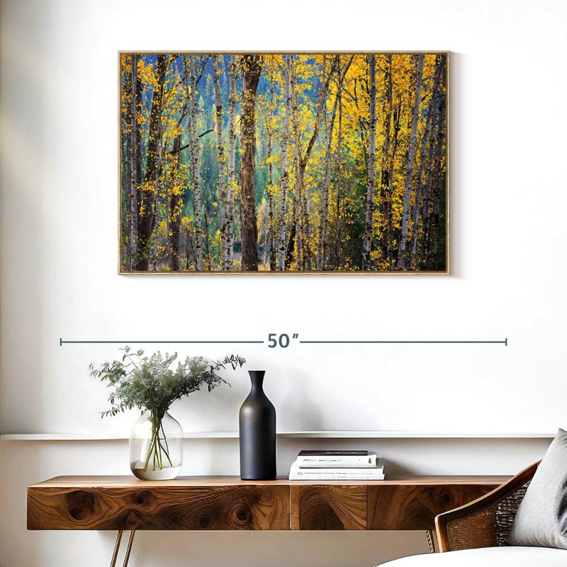 Kootenay Fall II, Cadre flottant en bois naturel, 37 po x 25 po