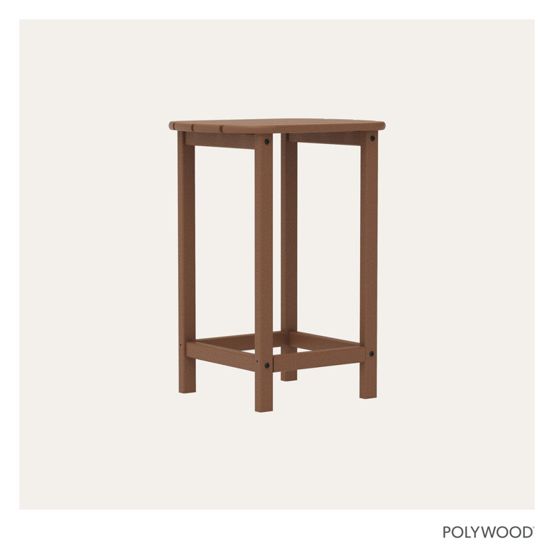 POLYWOOD South Beach 26" Counter Side Table, Teak