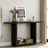 Minimalist Console Table With Curved Corners And U-base Design