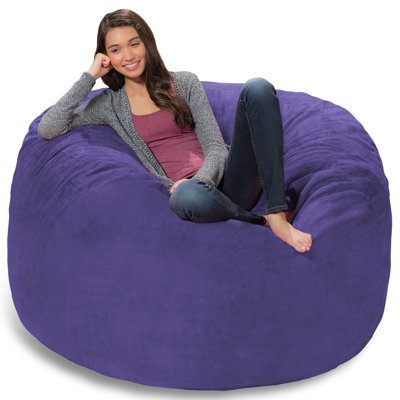 Bean Bag Chair - Shredded Memory Foam Filled Round Furniture Bean Bag Chair with Removable and Machine Washable Cover - Breton Bean Bag Sofa Lounger with Soft Micro Fiber Cover - Multiple Colors, Multiple Sizes and Fabrics