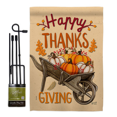 Ensemble de drapeaux en polyester 18,5 po x 13 po Thanksgiving