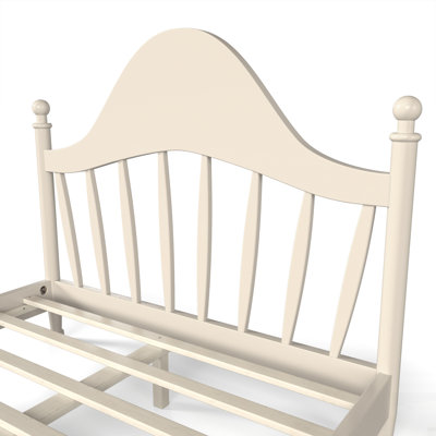 Lit plateforme avec tête de lit chic, structure en bois massif, support à lattes, pas de sommier tapissier, conception basse à terre, beige