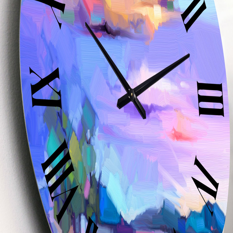 Horloge murale impressionniste avec paysage II, Petit