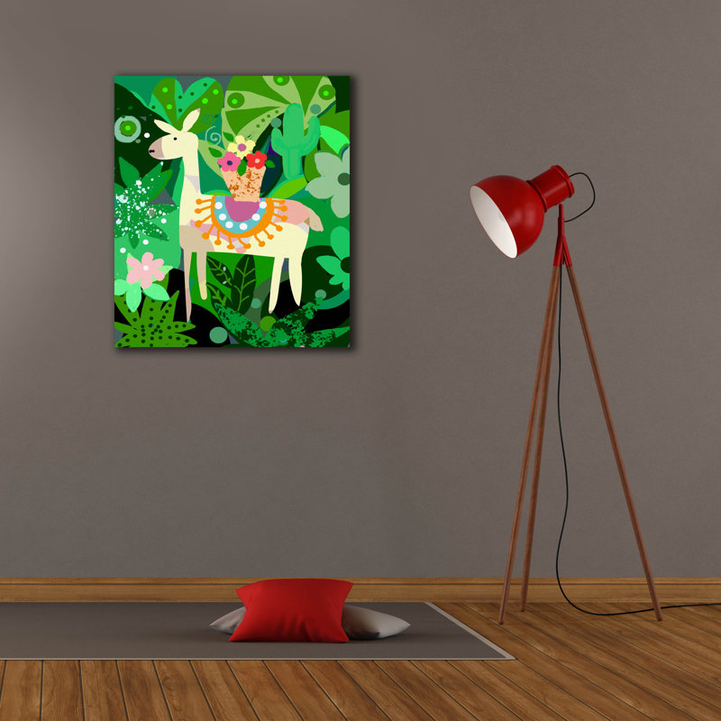 «Llama» par Holly McGee, art mural sur toile, H 30 po x l 26 po x P 1,5 po