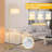 Floor Lamp For Living Room With 3 Color Temperatures Standing Lamp With Adjustable Beige Linen Lampshade Tall Lamps For Bedroom Office Classroom Dorm Room, 9W LED Bulb Included, Gold-1456066861