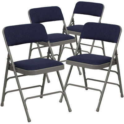 Oliverson Metal Folding Chairs with Cushioned Seats